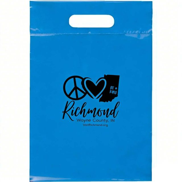 Custom Die Cut Handle Promotional Plastic Bag - 9.5"w x 14"h