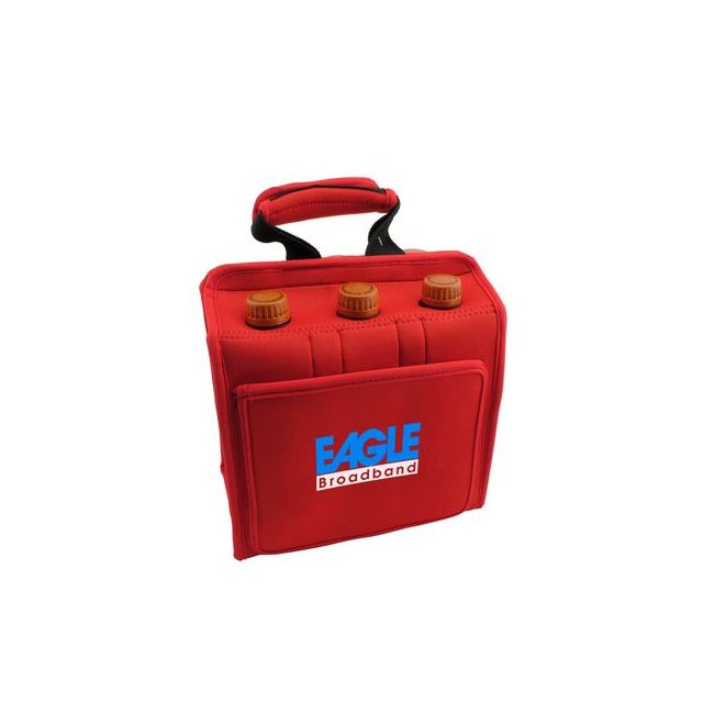 Neoprene 6-Pack Custom Beverage Tote - 11"