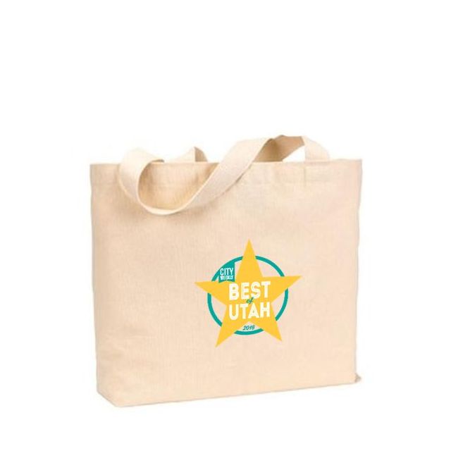 Cotton Custom Jumbo Tote - 20"w x 14.5"h x 4.5"d