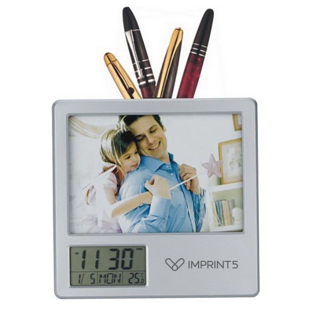 Photoframe & Clock Custom Desk Caddy - 3" x 5"