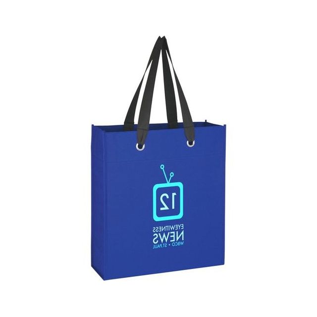 Non-Woven Grommet Custom Tote Bag - 13.75"w x 15.5"h x 4.75"d