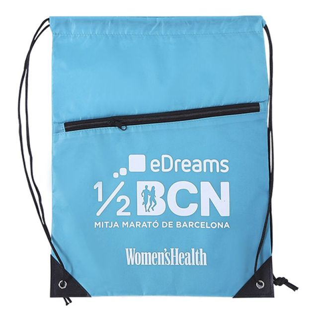 Custom Drawstring Backpack w/ Zipper - 13"w x 16.75"h