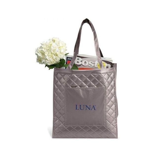 Custom SoHo Quilted Promotional Shopping Tote - 13"w x 15"h x 8"d