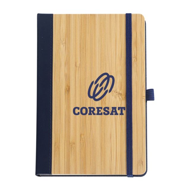 Custom Two-town Bamboo & PU Jotter - 5.7"w x 8.5"h