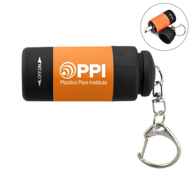 Custom Mini USB Charging Flashlight w/ Key Chain
