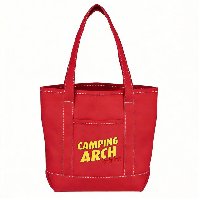 Custom Cotton Canvas Boat Style Tote Bag - 15"w x 12"h x 4.75"d