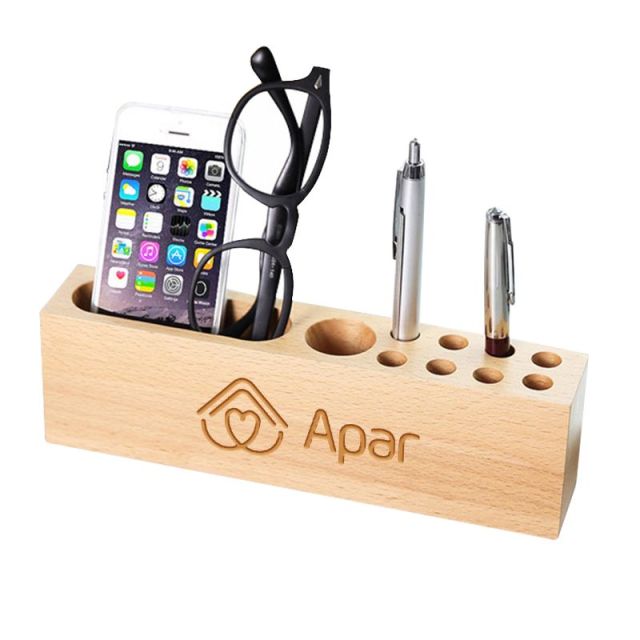 Custom Wood Multi-Function Desk Organizer