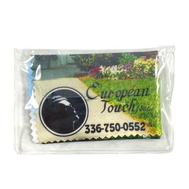 Full Color Custom Microfiber Cleaning Cloth w/ Pouch - 6" x 6"