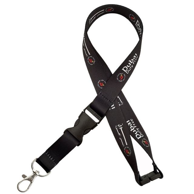 Full Color Custom Breakaway Lanyard w/ Metal Swivel Hook - 1"w