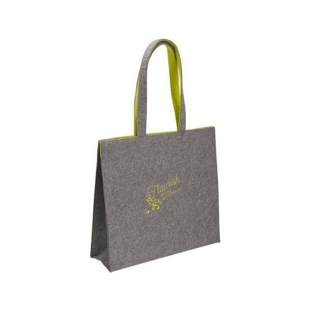 Large Felt Snap Custom Tote - 14.5"w x 13.25"h x 4.5"d