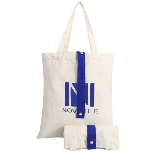 Custom Fold Away Canvas Tote Bag - 13.8"w x 15.3"h
