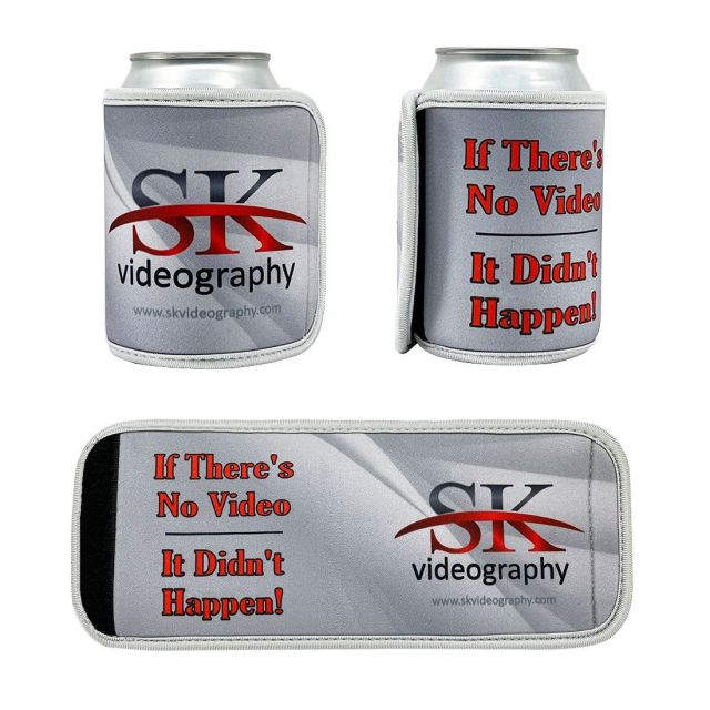 Full Color Custom Can Cooler w/ Hook and Loop Fastener