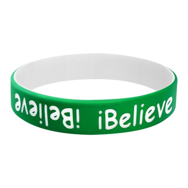 Two Tone Silicone Custom Wristband - .5"w