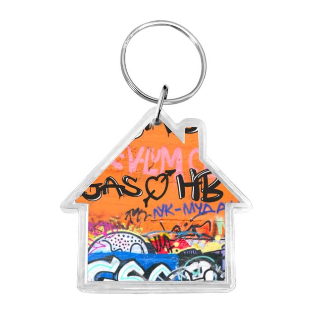 Full Color House Shape Acrylic Custom Keychains