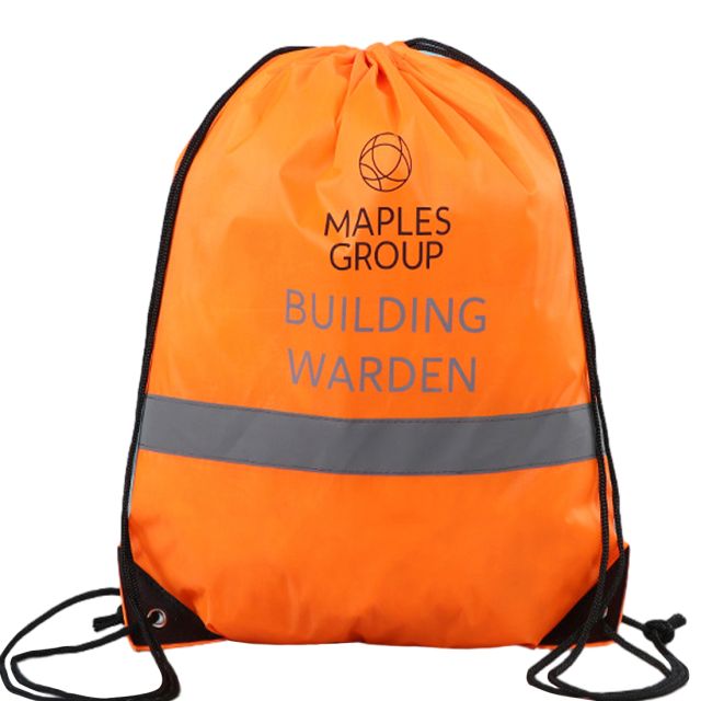 Custom Reflective Drawstring Backpack - 14.5"w x 17.5"h