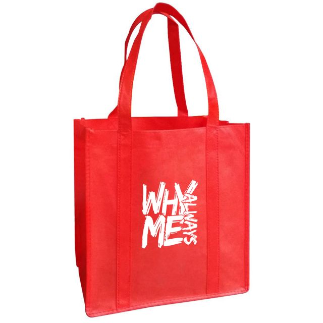 Custom Non-Woven Grocery Tote Bags - 12"w x 13"h x 8"d