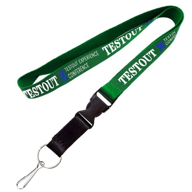 Custom Two-Tone Lanyards w/ Slide Buckle Release & Split Ring