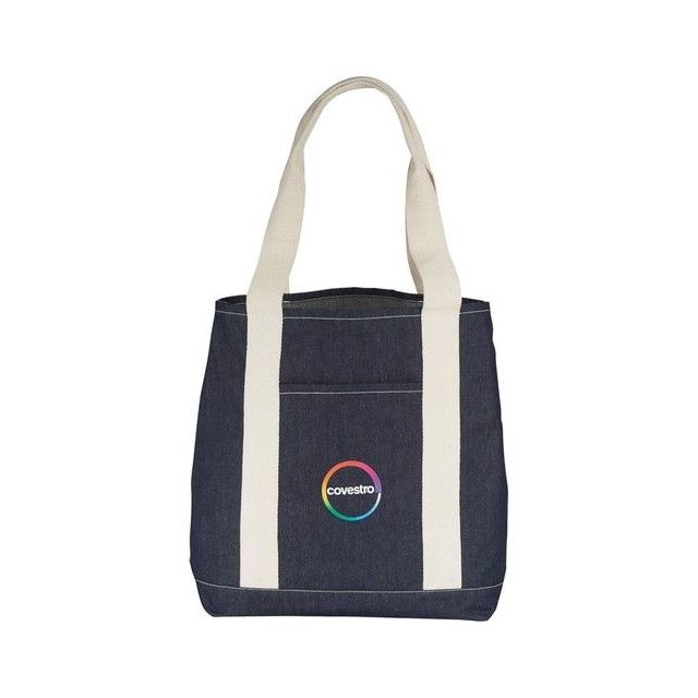 Denim Custom Tote Bags - 19"w x 17"h x 5.25"d