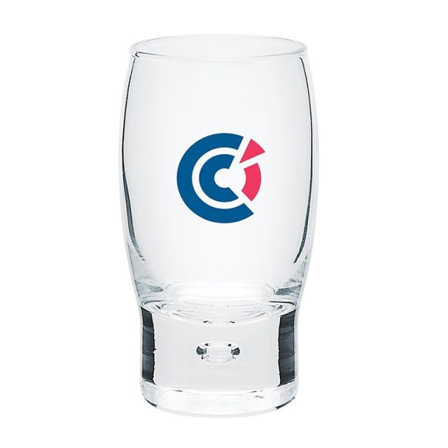 Curved Custom Shot Glass w/ Bubble Base - 2.5 oz.