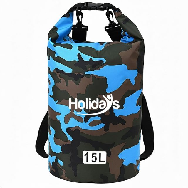 Custom Camo Roll-Top Waterproof Dry Bag - 15L
