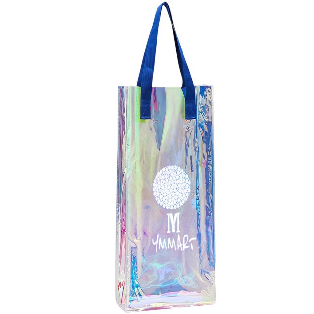 Custom Holographic Wine Bag - 4"w x 11.8"h x 4"d