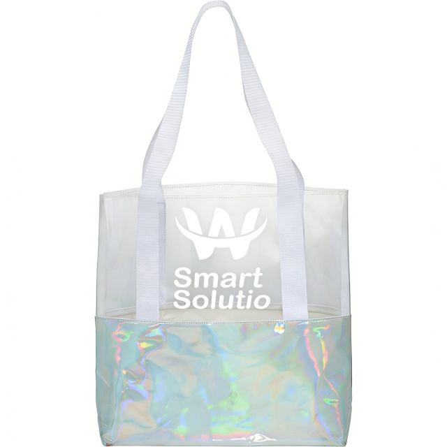 Custom Holographic Boat Style Tote - 15"w x 15.75"h x 5"d