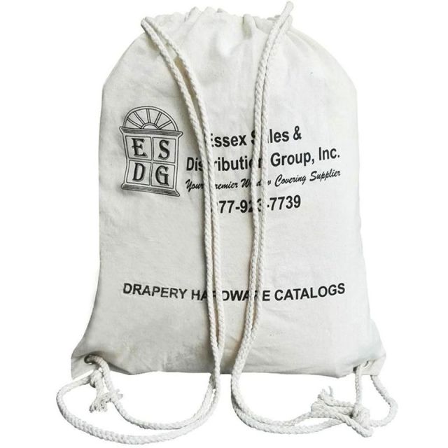 Custom Natural Cotton Drawstring Backpack - 14"w x 16"h