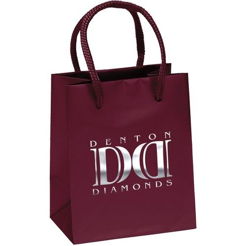 Glossy Laminated Promotional Shopping Bag - 4.5"w x 5.5"h x 3"d