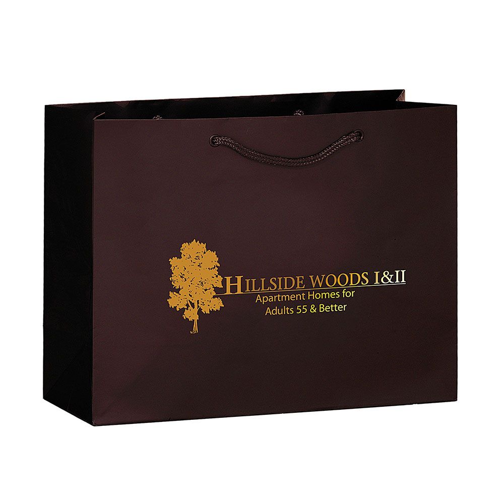 Custom Foil Stamp Matte Laminated Finish Shopping Tote Bag - 17"W X 12.5"H X 5.5"D