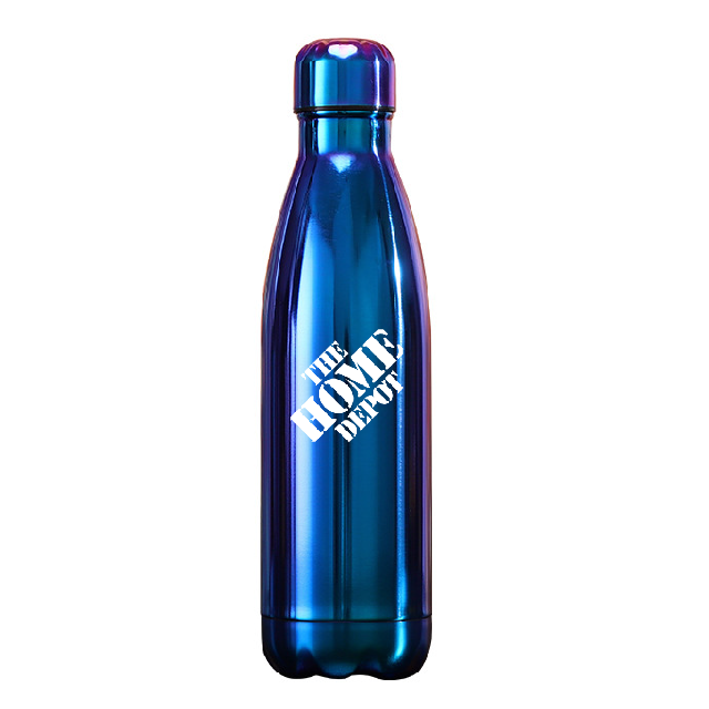 Metallic Stainless Steel Vacuum Custom Water Bottles - 17 oz.