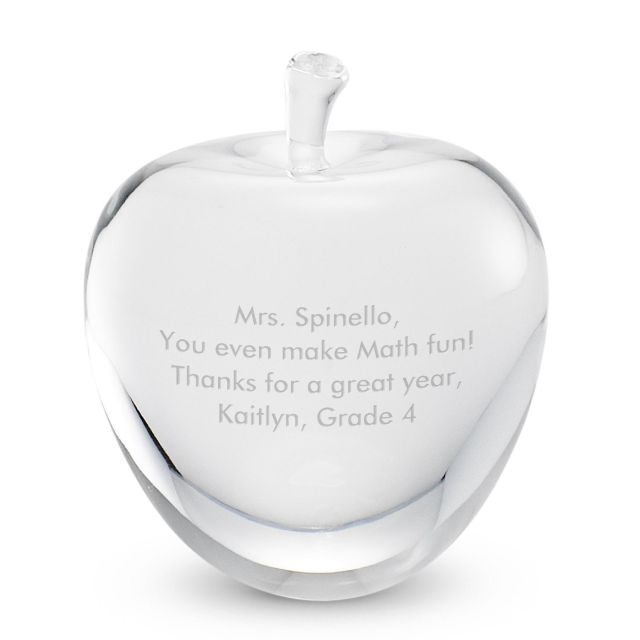 Custom Engraved Crystal Apple Award