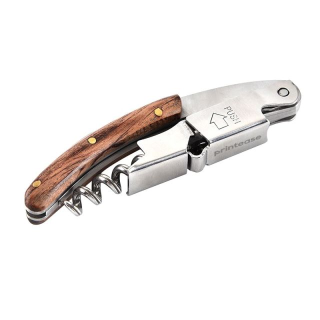 Custom Deluxe Wooden Waiter's Corkscrew Wine Opener