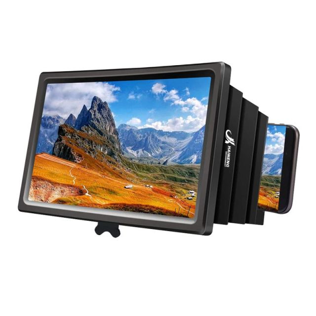 Custom Screen Magnifier for Smartphone 3D HD Video Amplifier w/ Foldable Holder Stand