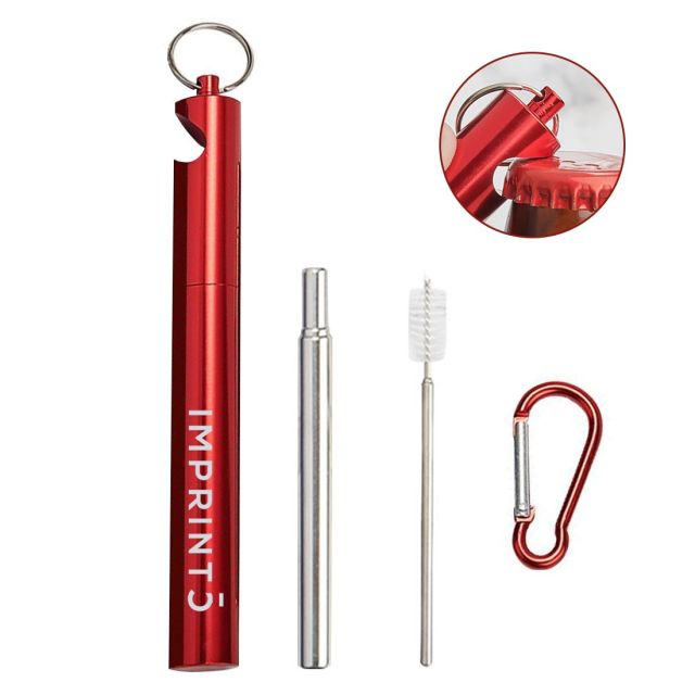 Custom Telescopic Straw w/ Bottle Opener Case