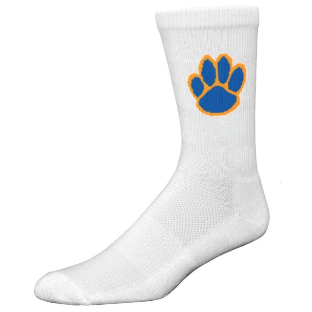 Moisture Wicking Crew Sock Style Custom Socks - White