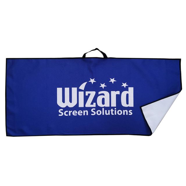 Full Color Custom Black Loop Waffle Golf Towel - 17" x 40"