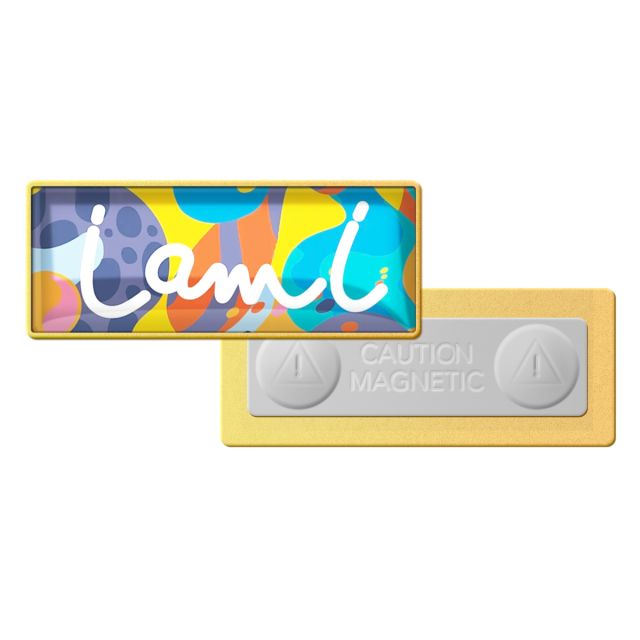 Full Color Custom Magnetic Lapel Pin - Rectangle