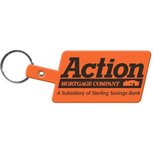 Slanted Rectangle Soft Imprinted Key Tag