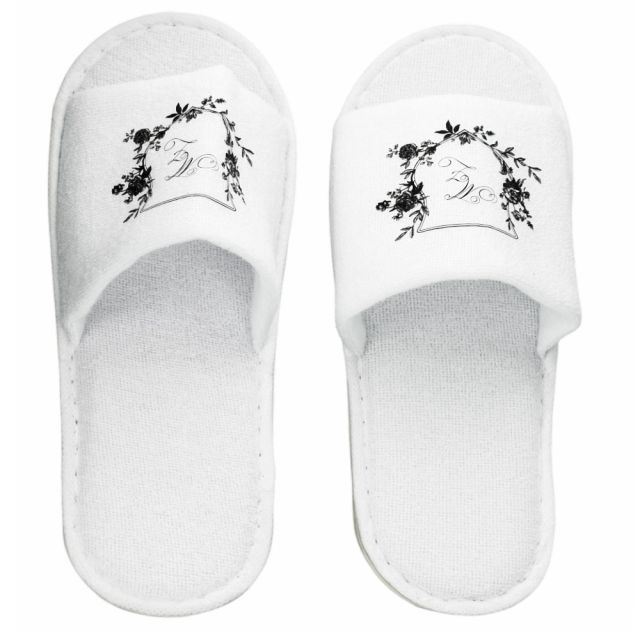 Custom Open Toe Terry Cotton Hotel Slippers