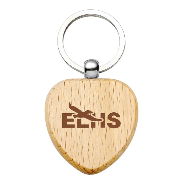 Custom Wooden Heart Shaped Keyring