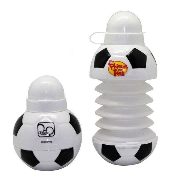 Custom Plastic Sports Football Collapsible Water Bottle - 13.5 oz.