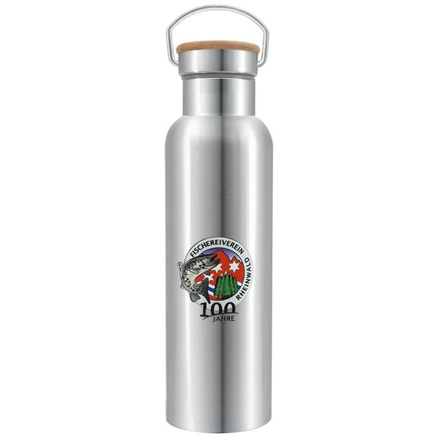 Custom Wood Top Stainless Steel Water Bottles - 20 oz.