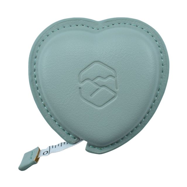 Custom Heart Shaped Leather Compact Tape Measure - 5'