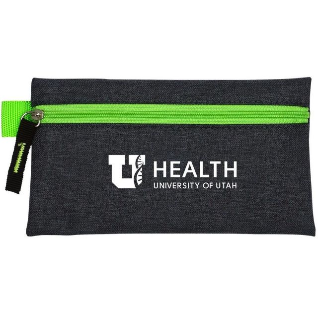 Heather Zippered Custom Tech Pouch