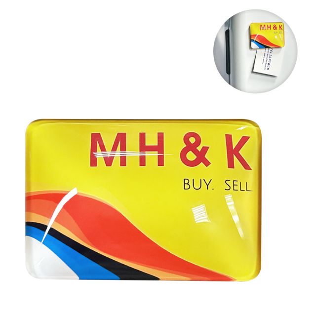 Full Color Custom Crystal Glass Refrigerator Magnet - Square