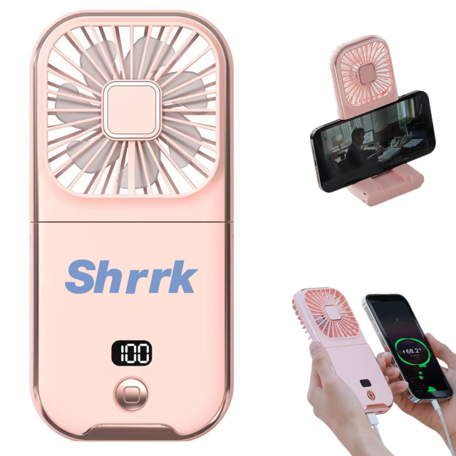 Custom Phone Power Bank Fan w/ Digital Display