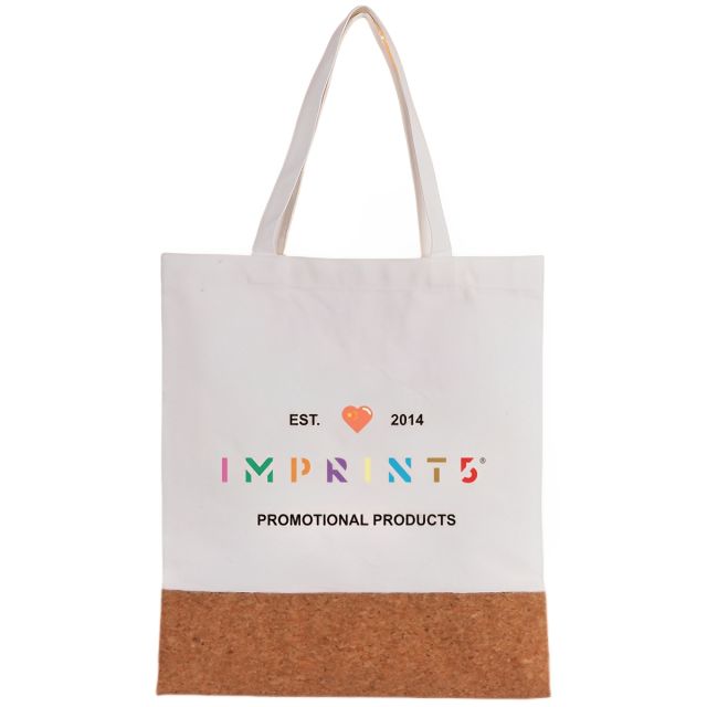 Custom Cotton and Cork Tote Bag - 15''w x 16.5''h
