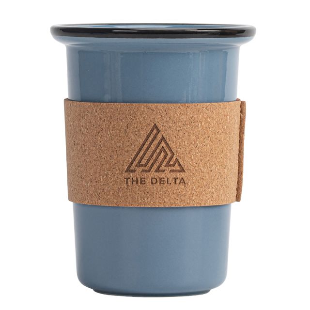 Custom Ceramic To-go Cup w/ Cork Sleeve - 16 oz.