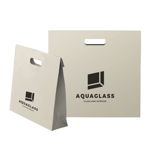 Custom Die Cut Handle Shopper Paper Bag - 9.8"w x 9.8"h x 3.15"d