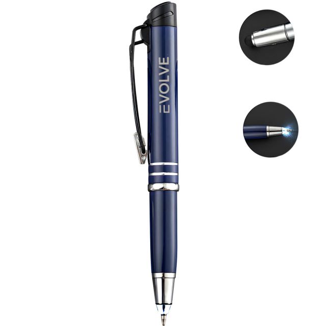 Custom 3-in-1 LED Light Metal Stylus Pen